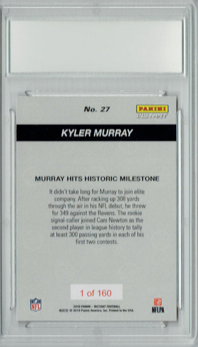 Kyler Murray 2019 Panini Instant #27 Only 160 Made Cardinals Rookie Card PGI 10