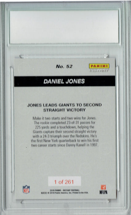Daniel Jones 2019 Panini Instant #52 Only 261 Made Rookie Card PGI 10