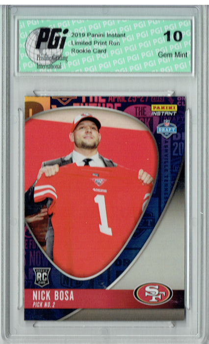 Nick Bosa 2019 Panini Instant #DN2 Draft Night #14/25 Rookie Card PGI 10