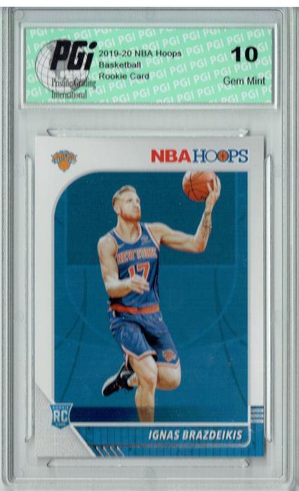 Ignas Brazdeikis 2019 NBA Hoops #235 Gem Mint Rookie Card PGI 10