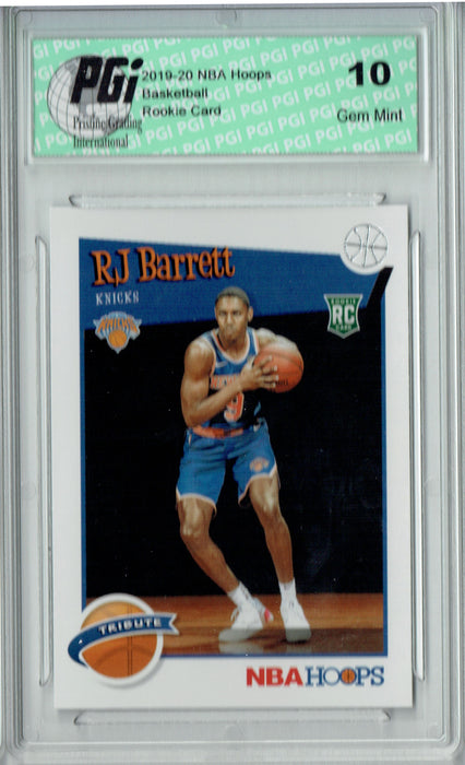 RJ Barrett 2019 NBA Hoops #298 Tribute RC Rookie Card PGI 10