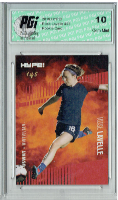 Rose Lavelle 2019 HYPE #23 Red SSP, 1 of 5 Made Rookie Card PGI 10 USWNT USA