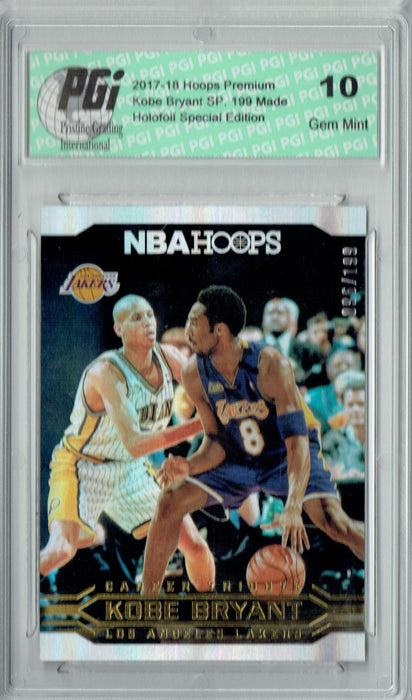 Kobe Bryant 2017 Hoops Premium Set #299 Holofoil SP 199 Made Card PGI 10 Lakers