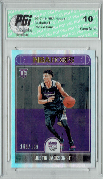 Justin Jackson 2017 Hoops #265 Silver SP, Only 199 Made Rookie Card PGI 10