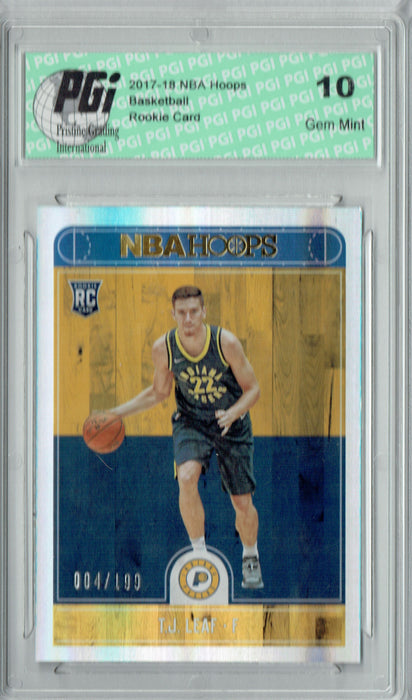 T.J. Leaf 2017 Hoops #268 Silver SP, Only 199 Made Rookie Card PGI 10
