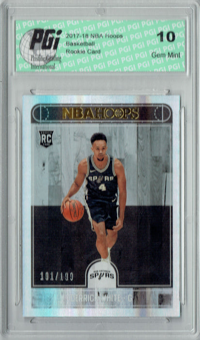 Derrick White 2017 Hoops #279 Silver SP, Only 199 Made Rookie Card PGI 10
