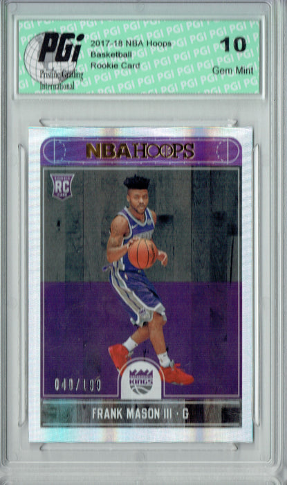 Frank Mason III 2017 Hoops #284 Silver SP, Only 199 Made Rookie Card PGI 10