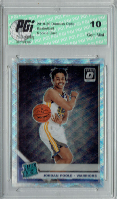 Jordan Poole 2019 Fanatics Optic #169 Silver Wave Rookie Card PGI 10