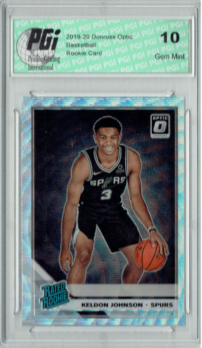 Keldon Johnson 2019 Fanatics Optic #186 Silver Wave Rookie Card PGI 10