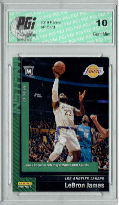 Lebron James 2019 Panini Instant #56 Green SP, Only 10 Made SSP Card PGI 10
