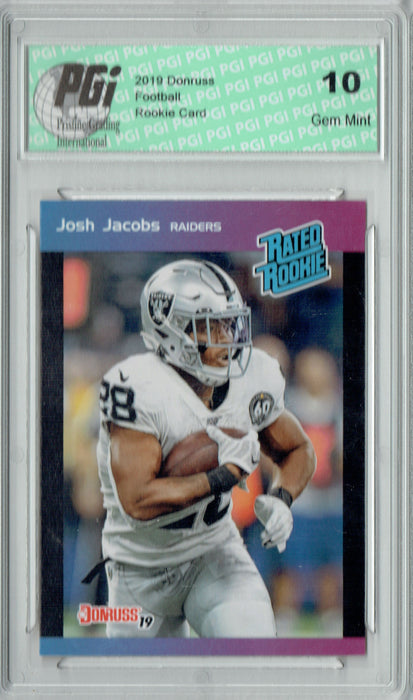 Josh Jacobs 2019 Donruss #7 Rated Rookie Retro 1/280 Rookie Card PGI 10