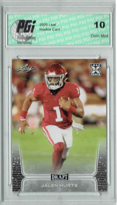 Jalen Hurts 2020 Leaf Draft Football #15 Gem Mint Rookie Card PGI 10