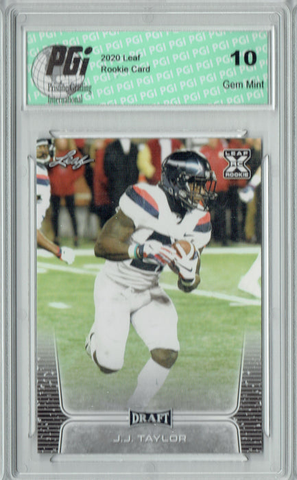 J.J. Taylor 2020 Leaf Draft Football #34 Gem Mint Rookie Card PGI 10