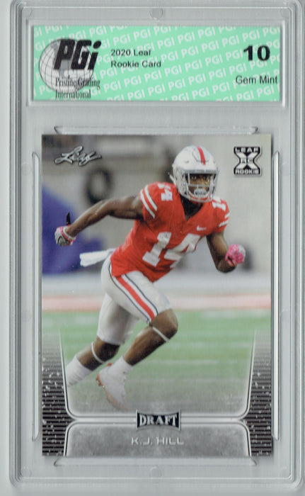 K.J. Hill 2020 Leaf Draft Football #41 Gem Mint Rookie Card PGI 10