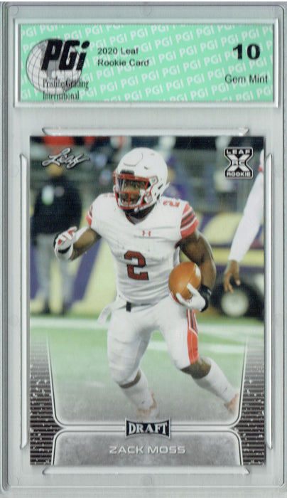 Zack Moss 2020 Leaf Draft Football #60 Gem Mint Rookie Card PGI 10