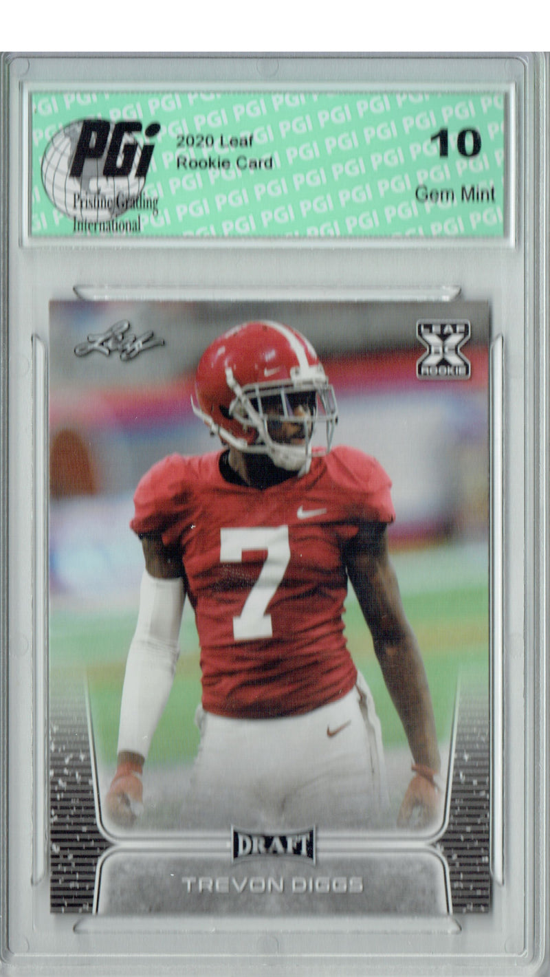 Trevon Diggs Rookie Card Dallas PGI 10 Gem Mint Football Trading Card 2020 Leaf Draft Football #57 Gem Mint