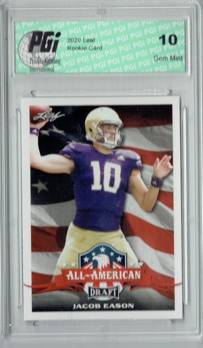 Jacob Eason 2020 Leaf Draft Football #72 All-American Rookie Card PGI 10