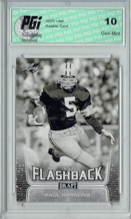 Paul Hornung 2020 Leaf Draft Football #98 Flashback Rookie Card PGI 10