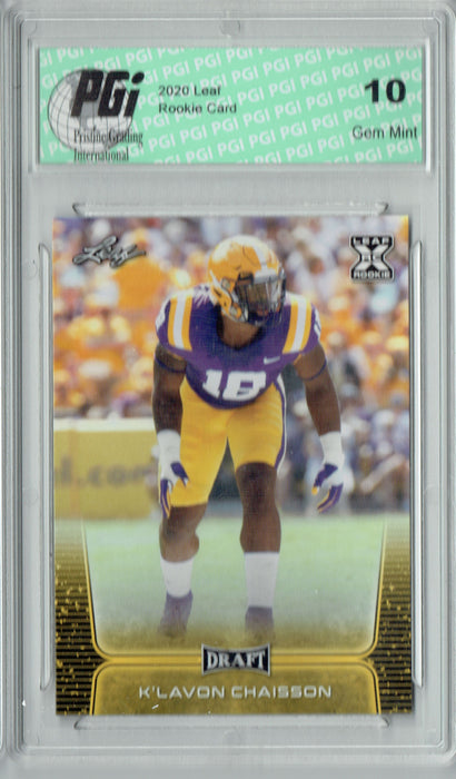 K'Lavon Chaisson 2020 Leaf Draft Gold #42 Gem Mint Rookie Card PGI 10