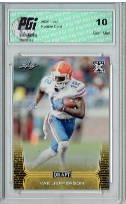 Van Jefferson 2020 Leaf Draft Gold #59 Gem Mint Rookie Card PGI 10