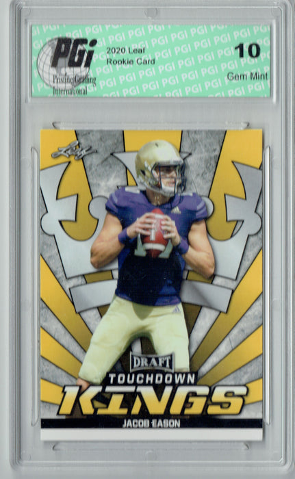 Jacob Eason 2020 Leaf Draft Gold #81 Touchdown Kings Rookie Card PGI 10