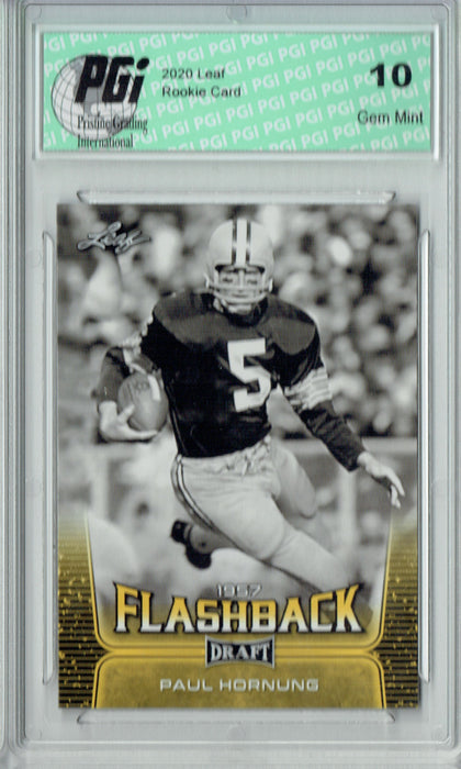 Paul Hornung 2020 Leaf Draft Gold #98 Flashback Rookie Card PGI 10