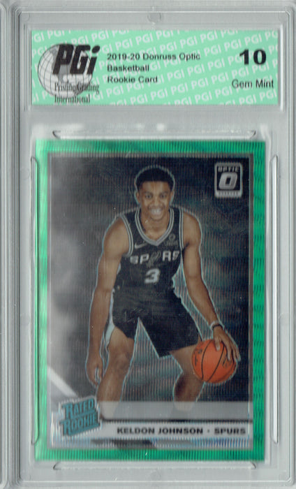 @ Keldon Johnson 2019 Optic #186 Fanatics Green Wave Rookie Card PGI 10