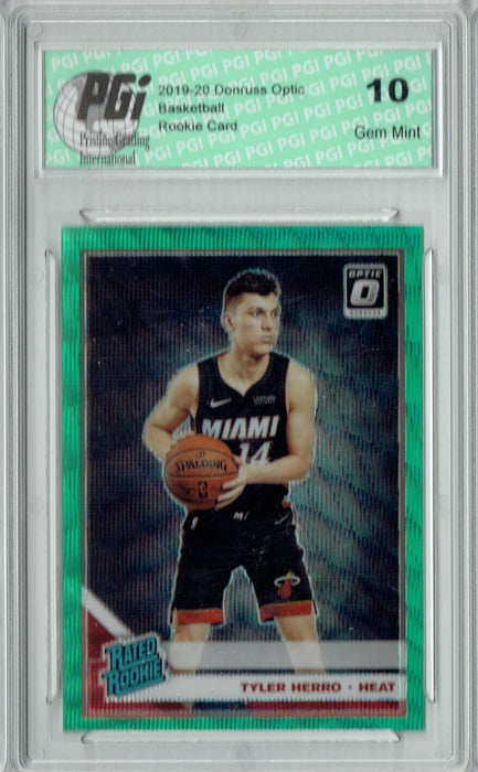 Tyler Herro 2019 Optic #172 Fanatics Green Wave Rookie Card PGI 10