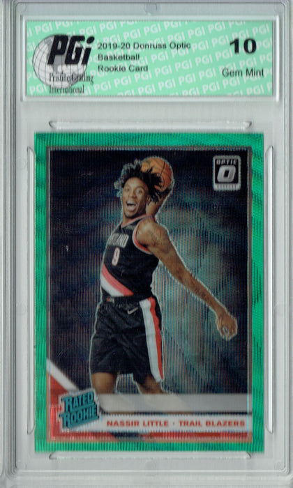 Nassir Little 2019 Optic #154 Fanatics Green Wave Rookie Card PGI 10