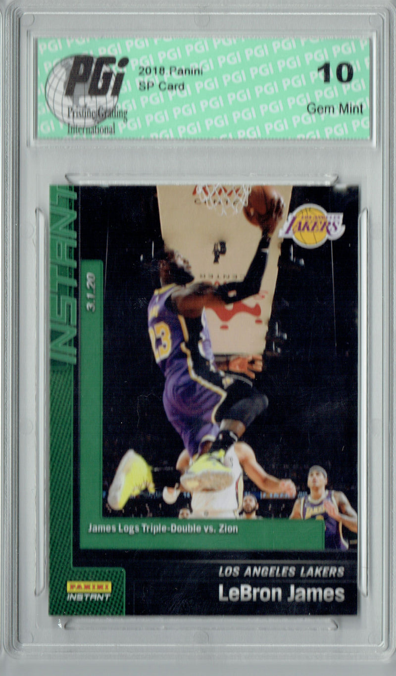 Lebron James 2019 Panini Instant #106 Green SSP Only 10 Made Card PGI 10