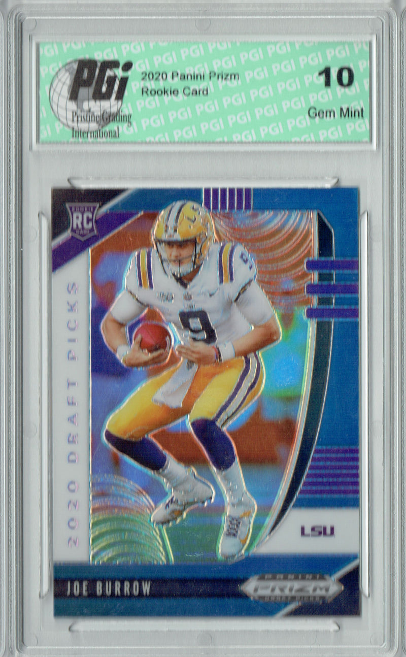 Joe Burrow 2020 Panini Prizm Draft #105 Blue Refractor SP Rookie Card PGI 10