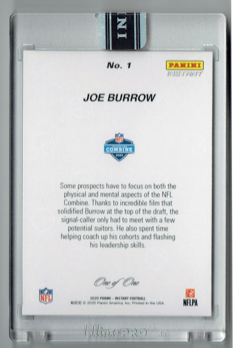 Joe Burrow 2020 Panini Instant #1 Rookie Card True 1 of 1, 1/1 NFL Combine