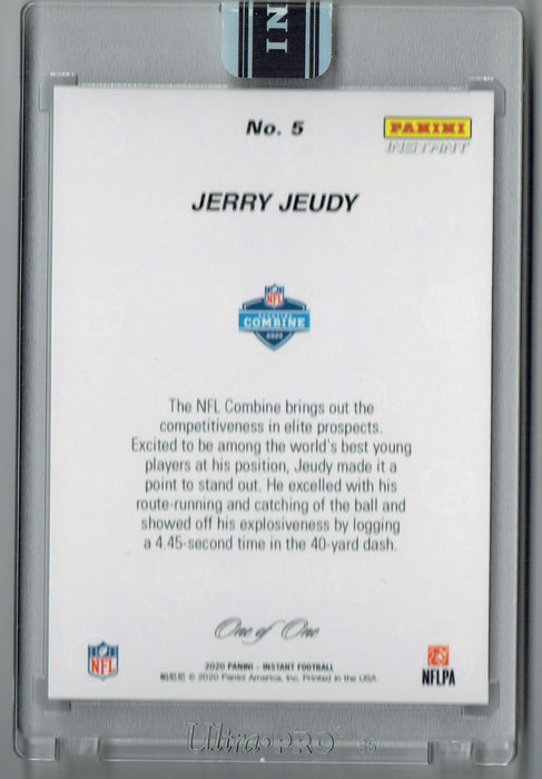 Jerry Jeudy 2020 Panini Instant #5 True 1 of 1, 1/1 NFL Combine Rookie Card