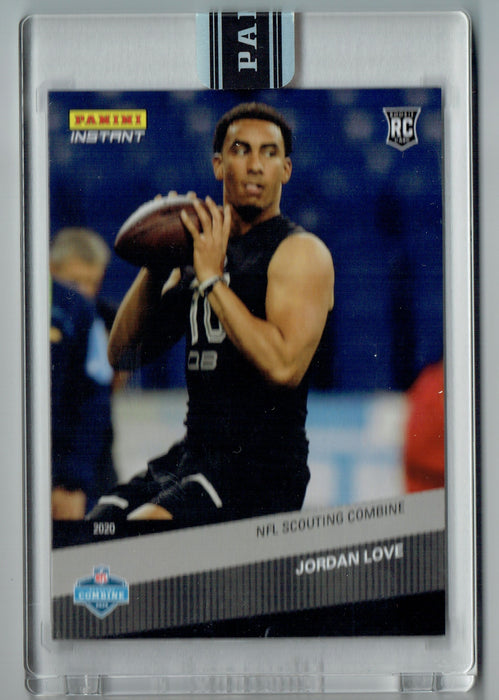 Jordan Love 2020 Panini Instant NFL Combine #4 True 1 of 1, 1/1 Rookie Card