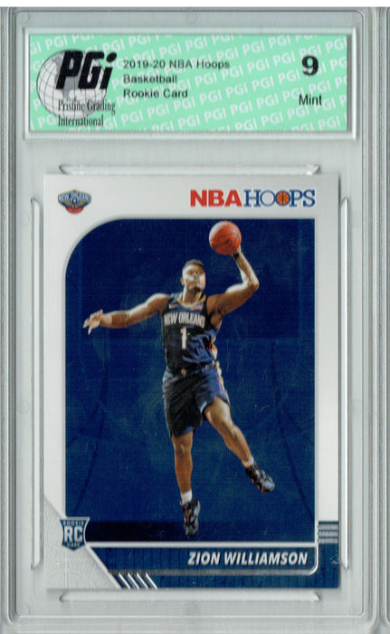 PGI 9 Zion Williamson 2019 NBA Hoops #258 Rookie Card Mint