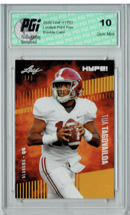 Tua Tagovailoa 2020 Leaf HYPE! #29a Gold Blank Back 1 of 1 Rookie Card PGI 10