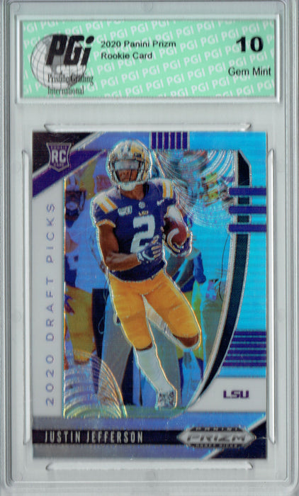Justin Jefferson 2020 Prizm Draft #126 Silver SP Rookie Card PGI 10