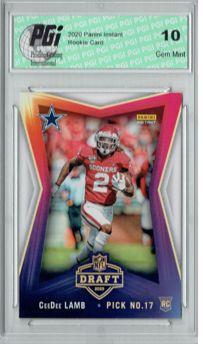 CeeDee Lamb 2020 Panini Instant #16 NFL Draft 1,386 Made Rookie Card PGI 10