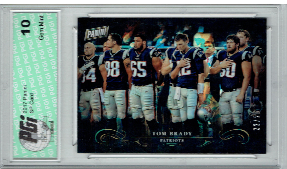 Tom Brady 2017 Panini #9 Cracked Ice 25 Made Card PGI 10