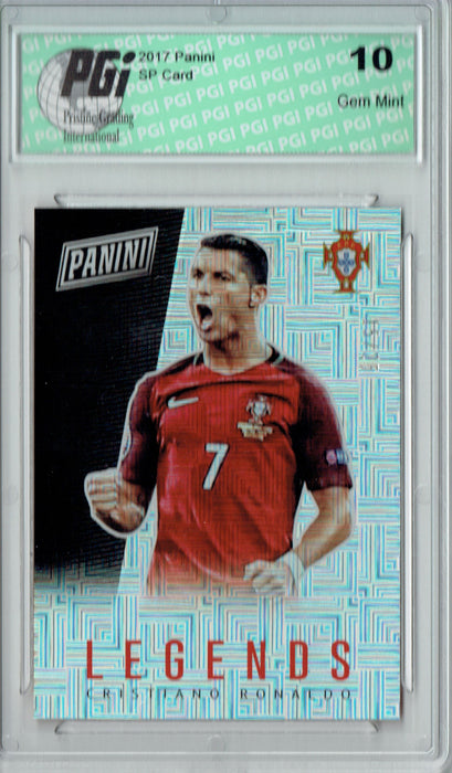 Cristiano Ronaldo 2017 Panini #SP2 Squares #15/25 Made Card PGI 10