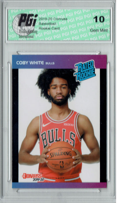 Coby White 2019 Donruss #6 Retro Rated Rookie 1/3431 Rookie Card PGI 10