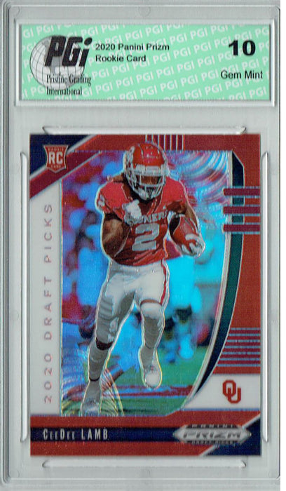 CeeDee Lamb 2020 Prizm Draft #104 Orange SP Rookie Card PGI 10