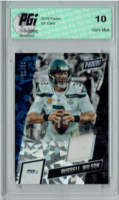 Russell Wilson 2019 Panini #26 Cracked Ice #20/25 Card PGI 10