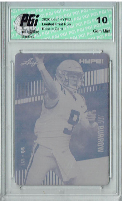 Joe Burrow 2020 Leaf HYPE! #30A 1/1 Printing Plate Magenta Rookie Card PGI 10