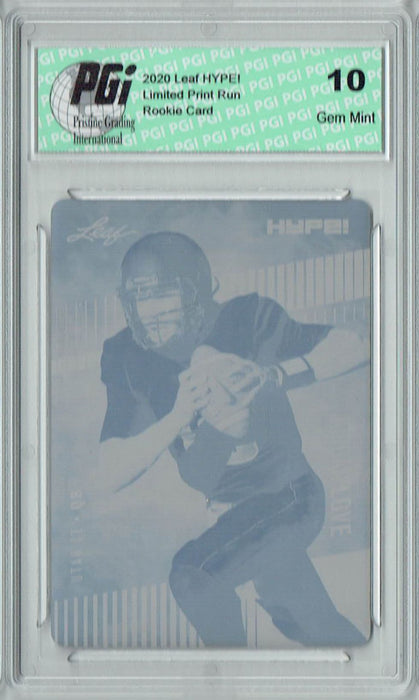 Jordan Love 2020 Leaf HYPE! #33 1/1 Printing Plate Yellow Rookie Card PGI 10