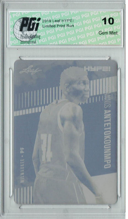 Giannis Antetokounmpo 2019 Leaf HYPE! #32 1/1 Plate Magenta Rookie Card PGI 10