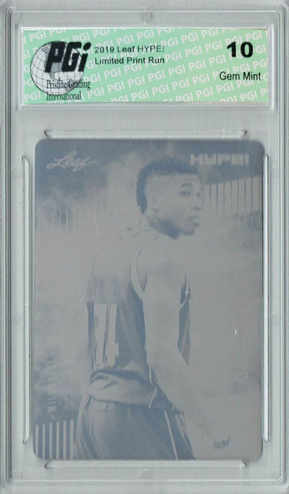 Giannis Antetokounmpo 2019 Leaf HYPE! #32 1/1  Plate Cyan Rookie Card PGI 10