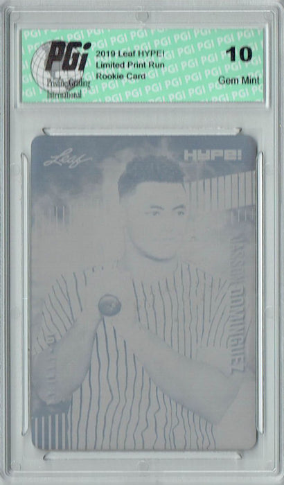 Jasson Dominguez 2019 Leaf HYPE! #26 1/1 Printing Plate Cyan Rookie Card PGI 10