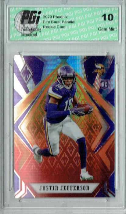 Justin Jefferson 2020 Phoenix #111 Fanatics Fire Burst Rookie Card PGI 10