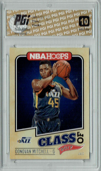 Donovan Mitchell 2017 NBA Hoops Class of 2017 #13 PRISTINE Rookie Card PGI 10